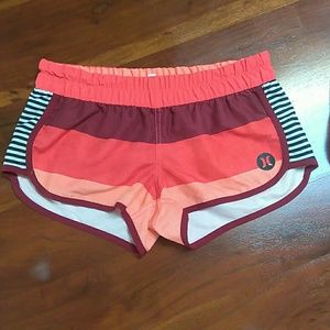 Hurley Shorts Orange Black Sz Small
